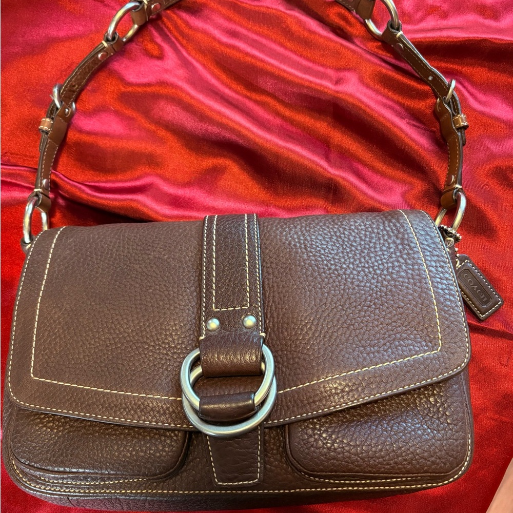 COACH Chelsea Pebbled Brown Leather